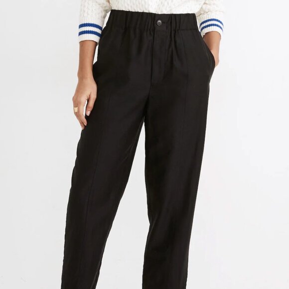 Madewell Women's Size XXS Black Tapered Huston Pull On Crop Pants - Picture 1 of 7